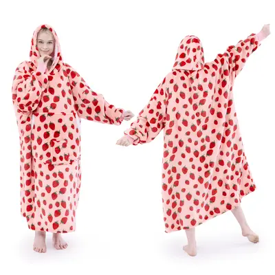 Wearable Blanket Hoodie Oversized Sherpa Fleece Hooded Sweatshirt Blanket with Sleeves,Cozy and Giant Blanket Hoodie Extra Lo...