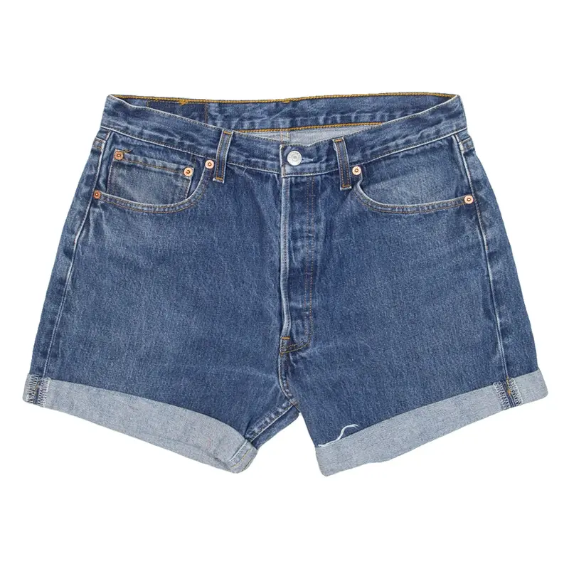 LEVI'S 501 Womens Denim Shorts Blue Relaxed L W34