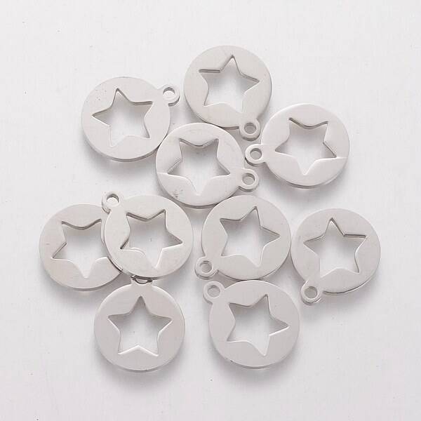 Non-Tarnish 201 Stainless Steel Pentacle Charms