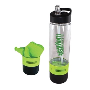 50 Custom 17 oz Co-Poly Bottle with Cooling Towel - BPA Free & ...