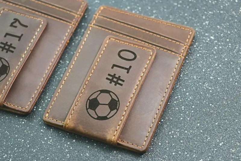 SOCCER Personalized Wallet / Magnet Wallet / Teen Wallet / Name Wallet - LEATHER WALLET
