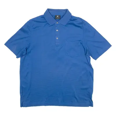 PIERRE CARDIN Mens Polo Shirt Blue Striped M