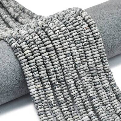 Frosted Natural Map Stone Beads Strands