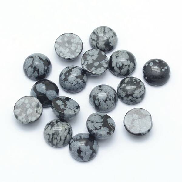 Natural Snowflake Obsidian Cabochons