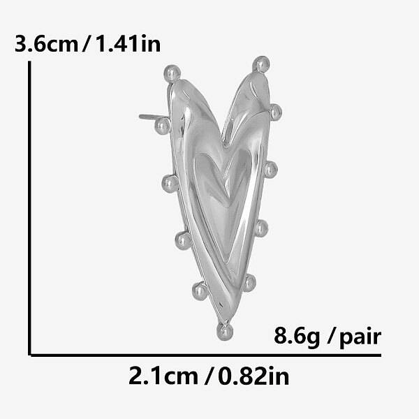 Stainless Steel Heart Stud Earrings