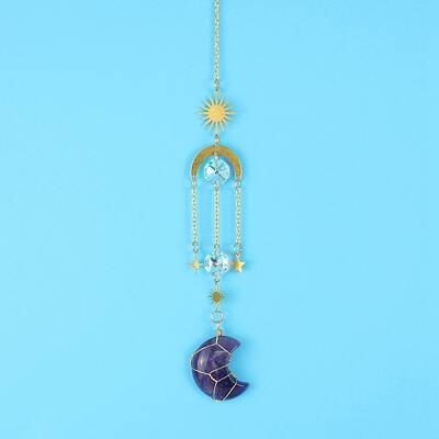 Amethyst Moon Sun Catcher Hanging Ornaments