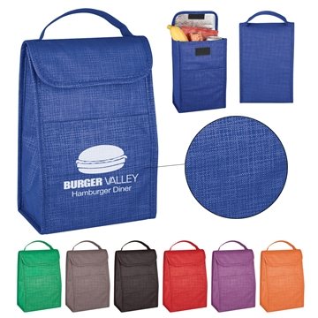 100 Custom Crosshatch Non-Woven Lunch Bag - Insulated & ...