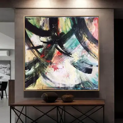 Black White Wall Art Painting Abstract Oil Canvas Painting Palette Knife Art Abstract Wall Art Canvas | CONFETTI