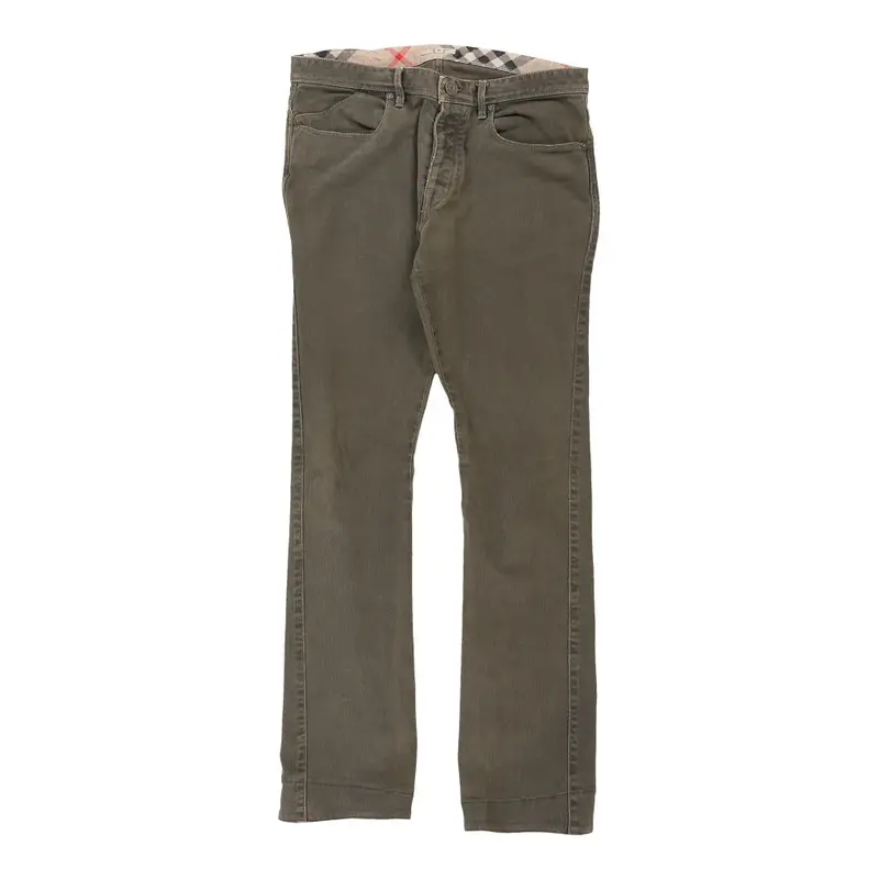 Burberry Trousers - 34W UK 14 Khaki Cotton