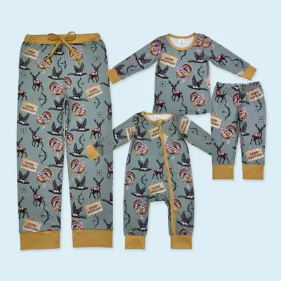 Gone hunting duck deer turkey baby boy long sleeve outfit