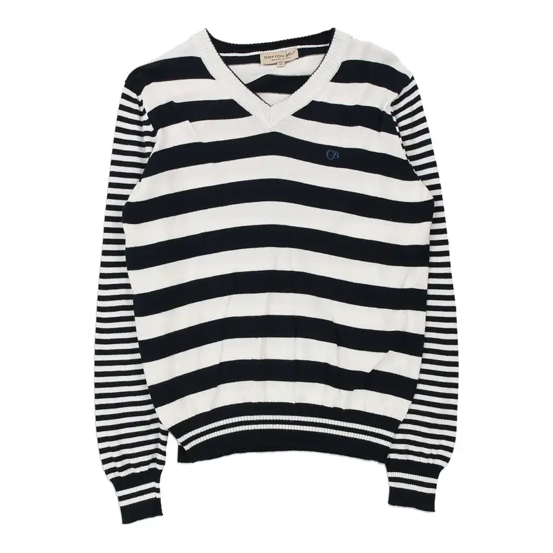 Cotton Belt Striped Jumper - Medium Black & White Cotton
