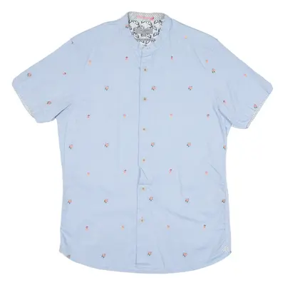 TED BAKER Mens Shirt Blue Floral M