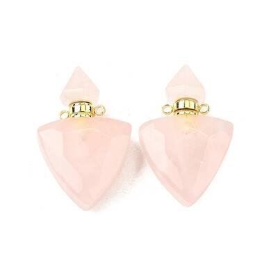 Natural Rose Quartz Perfume Bottle Pendants