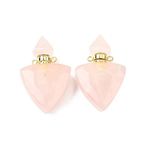 Natural Rose Quartz Perfume Bottle Pendants