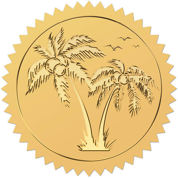 Self Adhesive Gold Foil Embossed Stickers