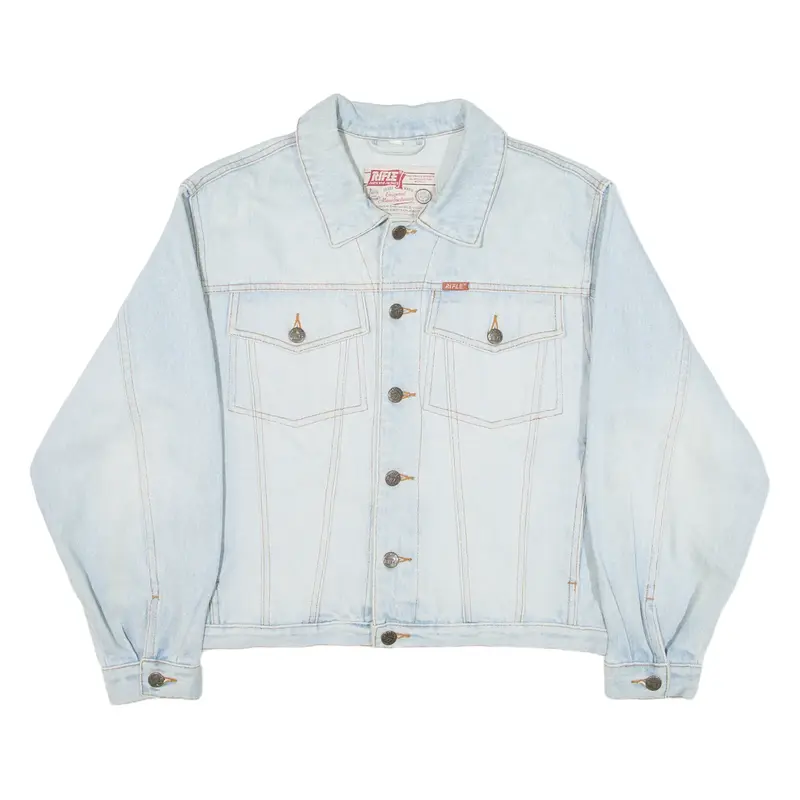 RIFLE Mens Denim Jacket Blue S