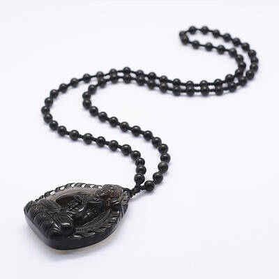 Natural Golden Sheen Obsidian Beaded Pendant Necklaces