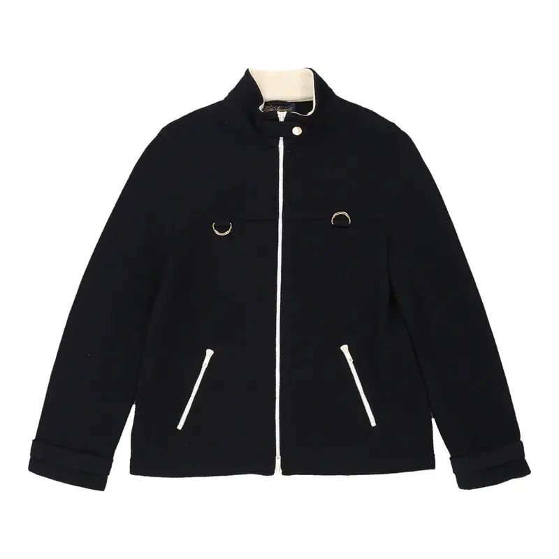 Luisa Spagnoli Zip Up - Small Navy Virgin Wool | Size: small