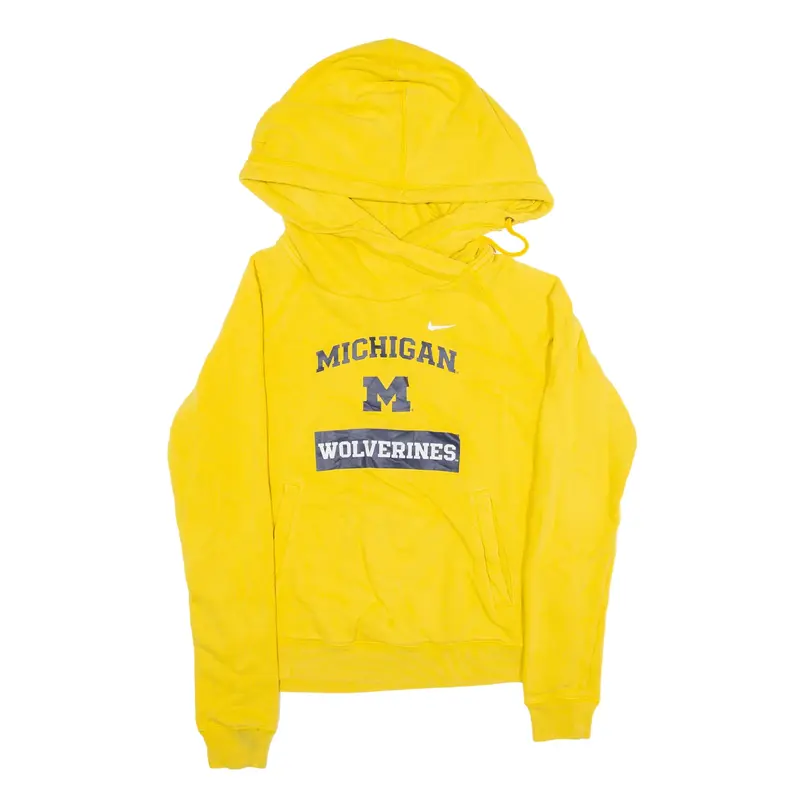 NIKE Michigan Wolverines USA Hoodie Yellow Pullover Womens S