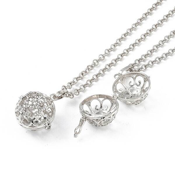 Brass with Rhinestone Pendant Necklaces