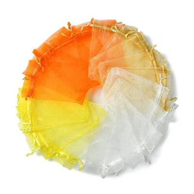 40Pcs 4 Colors Organza Bags Jewellery Storage Pouches Wedding Favour Party Mesh Drawstring Gift