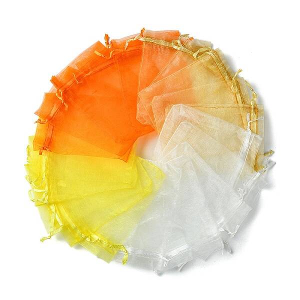 40Pcs 4 Colors Organza Bags Jewellery Storage Pouches Wedding Favour Party Mesh Drawstring Gift