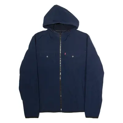 LEVI'S Mens Shell Jacket Blue Hooded L