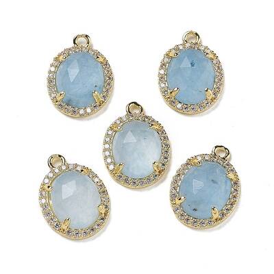 Dyed Natural White Jade Faceted Oval Pendants