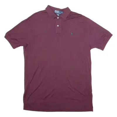 POLO RALPH LAUREN Mens Polo Shirt Maroon Short Sleeve L