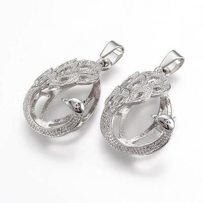 Alloy Pendants Cabochon Open Back Settings
