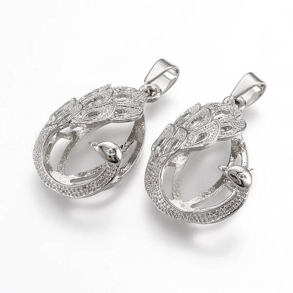 Alloy Pendants Cabochon Open Back Settings