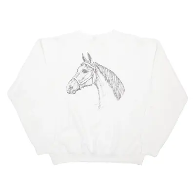 SANTEE Horse Womens Sweatshirt White L