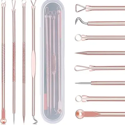 Blackhead Extraction  Kit with Storage Case, 4 Counts Blackhead Extractor Tool, Professional Comedo Pimple Blemish Remover Sk...