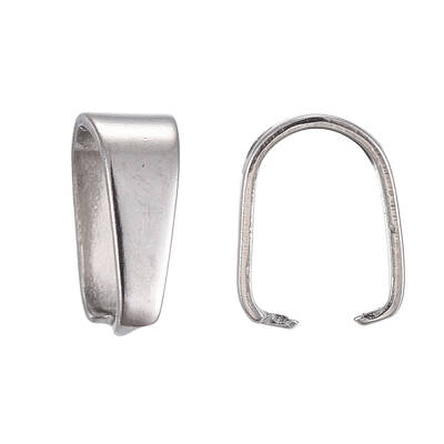 Tarnish Resistant 201 Stainless Steel Snap on Bails for Pendant Making