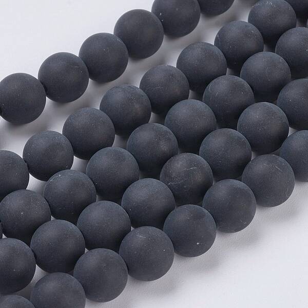 Natural Black Agate Beads Strands