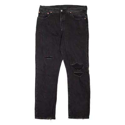 LEVI'S 501 Jeans Distressed Womens Black Regular Straight W32 L30