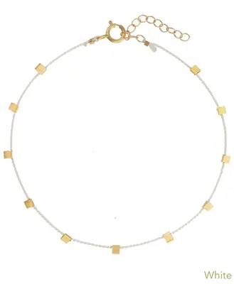 Hilo Bracelet | Metal Color: Gold | Color: White | Length: Adjustable 6 - 7 inches