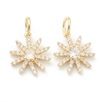 Brass Clear Cubic Zirconia Charms
