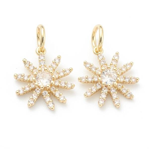 Brass Clear Cubic Zirconia Charms