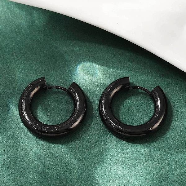 202 Stainless Steel Polishing Hoop Earrings