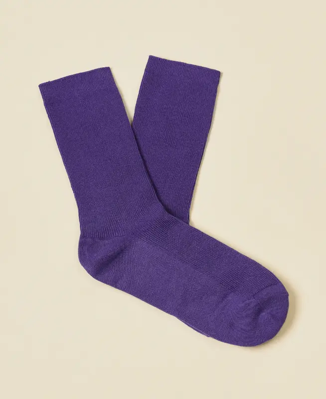 Women's Thin-Ribbed Cotton Socks Breeze - Amethyst