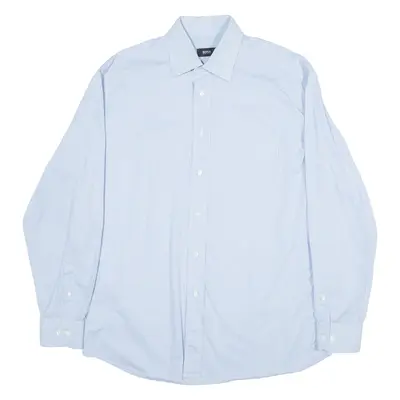 BOSS Mens Shirt Blue Check Long Sleeve L