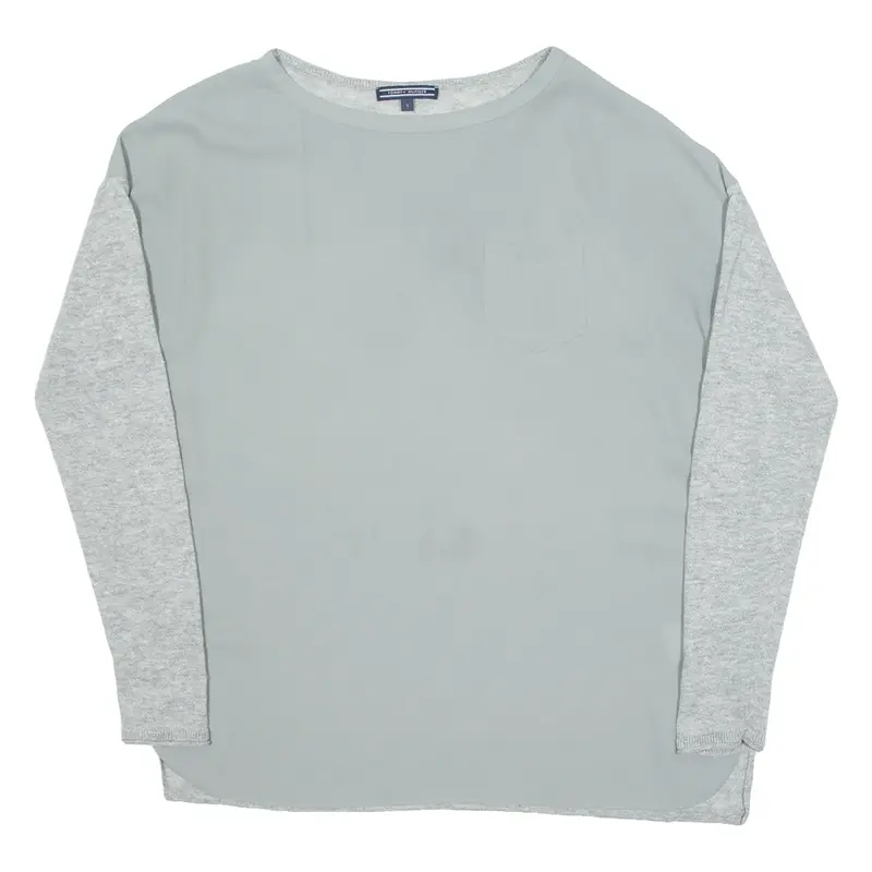 TOMMY HILFIGER Womens T-Shirt Grey Long Sleeve S