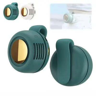 Rechargeable portable silent mini bladeless electric fan, adjustable three-speed hanging waist-hanging fan, rechargeable rota...