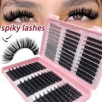 Russian Lash Extensions Kit Spikes Lash Individuals 100D 120D Volume Eyelash Clusters D-Curly Lash Clusters Kit 10-20MM DIY E...
