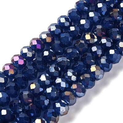 Baking Electroplate Glass Beads Strands
