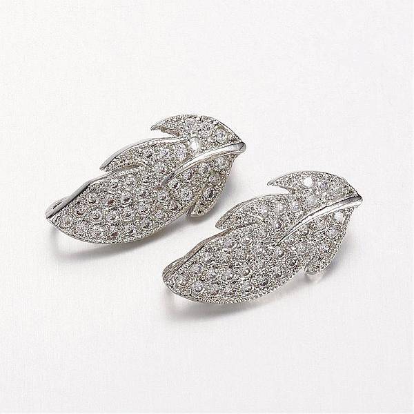 Brass Micro Pave Cubic Zirconia Enhancer Shortener Bails