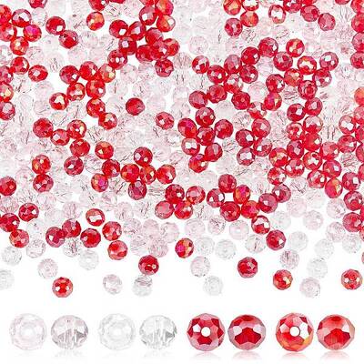 600Pcs 4 Colors Electroplate Glass Beads