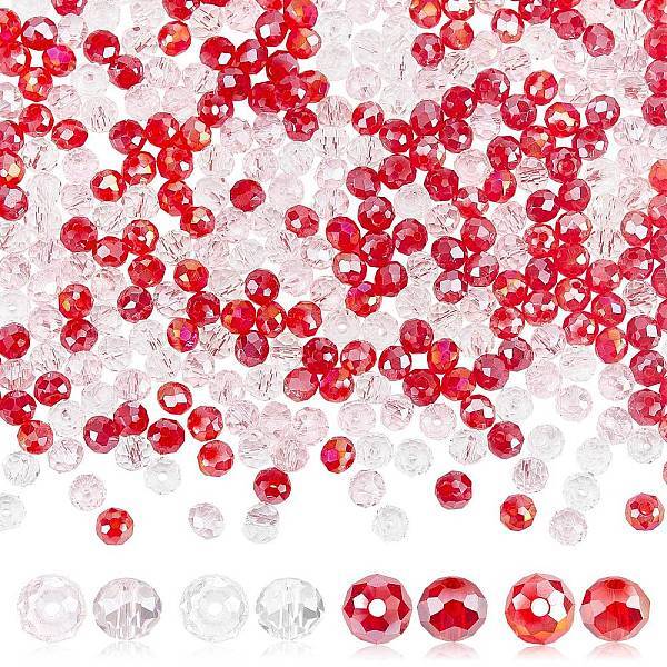 600Pcs 4 Colors Electroplate Glass Beads