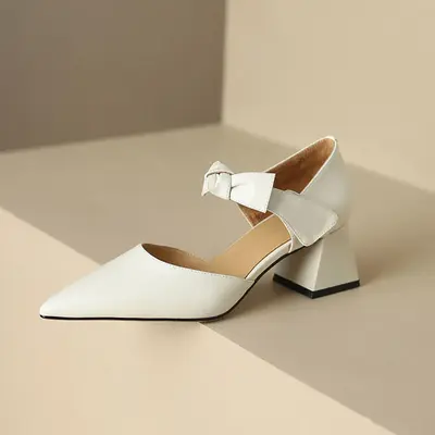 CHIKO Jacqulin Pointy Toe Block Heels Mary Jane Shoes